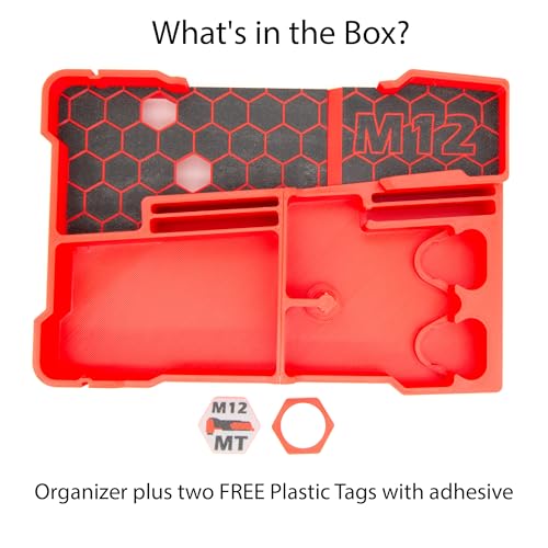 Compact tool organizer for Milwaukee M12 Fuel oscillating multi-tool, accessories and batteries; box and tools not included