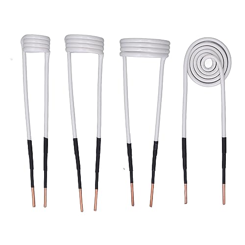 Induction Heating Coils, 4-Piece Induction Heating Coil Kit, Induction Coil with 1200℃ Heat Resistant High Frequency HVAC Heater, Heaters and Accessories, Default
