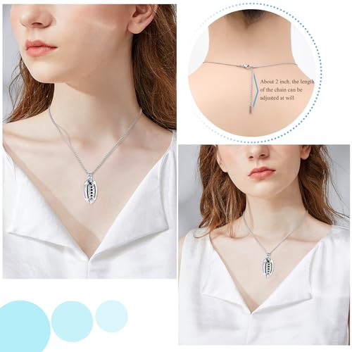 Oinsi American Football Cremation Locket Necklace For Ashes Of Loved Ones Stainless Steel Memorial Urn Jewelry Women Men Keepsake Fashion Necklace Silver-Black
