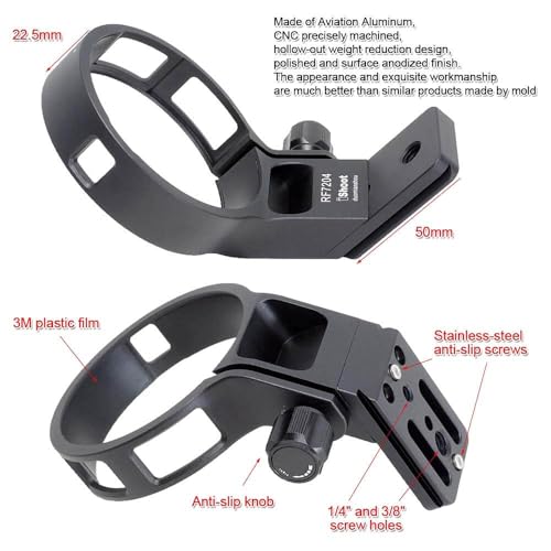 iShoot Lens Collar Tripod Mount Ring Compatible with Canon RF 70-200 f/4L is USM, Lens Support Holder Bracket Bottom is Arca-Swiss Fit Camera Quick Release Plate for Arca Tripod Clamp