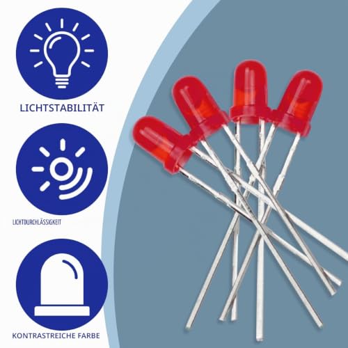 100pcs 3 mm Red LED Diode Lights LEDs Bulb DC 1.9 V ~ 2.1 V 20 mA 3 mm Electronic Emitting Components Light Emitting Diodes 3mm
