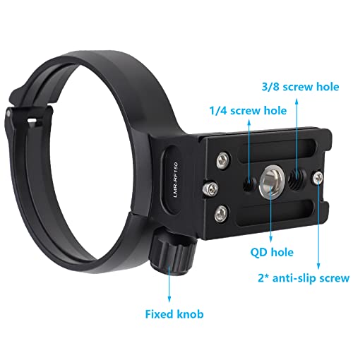 Haoge LMR-RF150 Lens Collar Tripod Mount Ring for Canon RF 100-500mm F4.5-7.1 L is USM Lens Stand Base Canon RF-Mount Built-in Arca Type Quick Release Plate