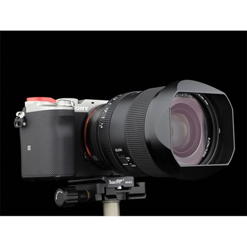 Haoge Lens Hood Metal Square Bayonet for Sony FE 35mm F1.4 GM, FE 50mm F1.4 GM,with Metal Front Cap, Replaces Sony FE35mm F1.4 GM Hood ALC-SH164