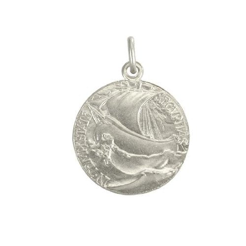 Medal Sterling Silver Saint George 18 mm diameter. Saint George Sterling Silver St. George
