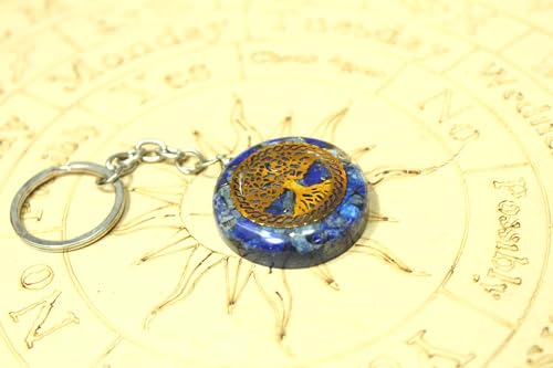 HiJet Lapis Lazuli Tree of Life Orgone Keychain,ChakraBalancing,Healing Crystal,Reiki Healing
