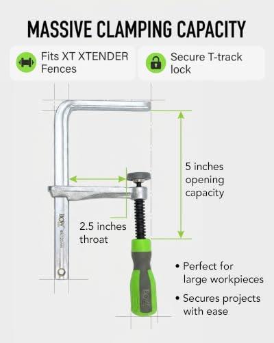 BOW Products XT2 T-Track Clamps - Lever Clamps for XT XTENDER Fences (XT524, XT536, XT546) - Quick Release Clamps for T-Track and Woodworking - Pack of 2