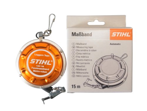 STIHL 0000 881 0800 Forestry Tape Measure in Metal Housing Self-Retracting with a Length of 15 Metres