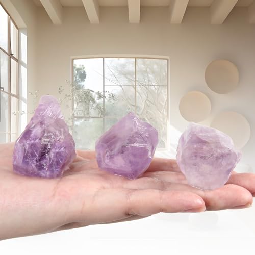 1.1lb Bulk Raw Amethyst Rough Stones-Natural Amethyst Raw Crystals