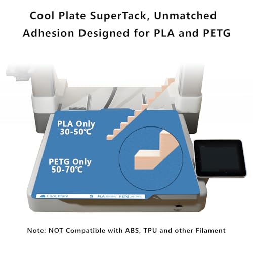 257X257mm Cool Build Plate for Bambu Lab P1S/P1P/X1C/X1E/A1, Low Temperature Double Sided Textured PEI Upgrade Build Plate Platform for A1/P1/X1 3D Printers, No Heating & Strong Adhesion 257X257mm for X1/P1/A1