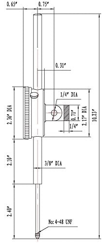 Accusize 0-2 inch dial indicator with 0.0005 inch resolution, P900-S112 model