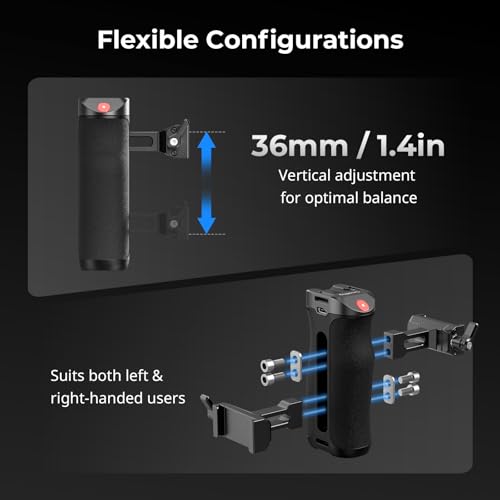 SMALLRIG Side Handle for Arca-Swiss with Recording Trigger, 3 Control Cable, Fit for Sony A7 III/ FX3/ A6600, for Canon R5II/ R5C, for FUJIFILM X-H2S/ X-T5, for Panasonic S5 II/ GH5-5694