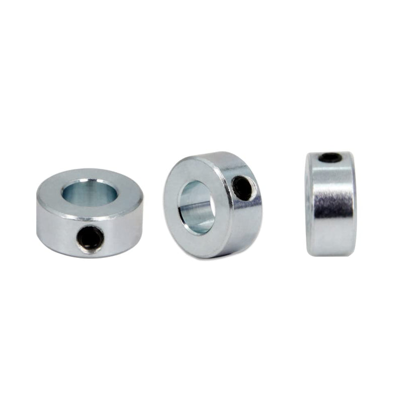 [Australia - AusPower] - 1/2" Bore Shaft Collar with Zinc Plated Solid Steel Style Set Screw Shaft Collars for Machinery and Industrial Use, 8pcs/Pack (Silver-1/2") 1/2" 