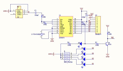 MT8870 DTMF Voice Decoder Module Voice Telephone Module Audio Decoder Voice Dialing Control Module Compatible with Arduino, Raspberry Pi, ARM MCU & More