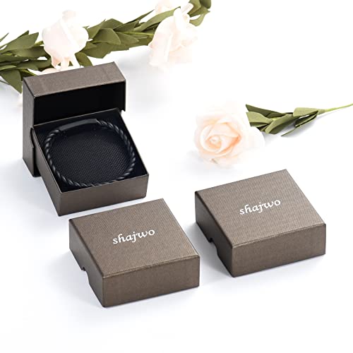 shajwo Infinity Cremation Bracelet for Ashes for Men Black-20cm