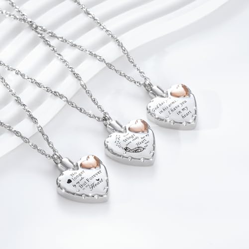 Decor Urns Heart Urn Necklace Ashes Cremation Jewelry for Women Men Keepsake Pendant Memorial Ash Locket Holder 3pcs memorial necklace