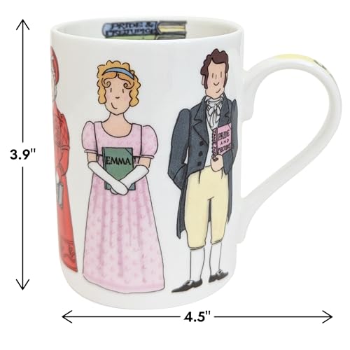 Alison Gardiner Fine Bone China Mug – Handcrafted in UK – 10.8oz British Heritage Collection – Literary Gift for History Lovers, Teachers & Librarians (Jane Austen) Jane Austen