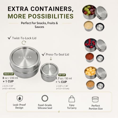 RESORA 40oz Basic Stainless Steel Bento Lunch Box for Adults Basic Set