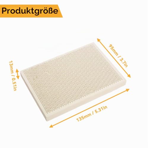 Cyrank Ceramic Soldering Plate, Ceramic Soldering Plate, Soldering Pad, Honeycomb Soldering Mat Soldering Block for Melting Gold Casting Tools, Jewelry Making Tools, 13.5*9.5cm