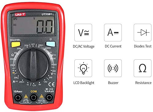[Australia - AusPower] - UNI-T UT33B+ LCD Digital Multimeter Handheld DC/AC Voltage DC Current Meter Resistance Tester Voltmeter Ammeter 