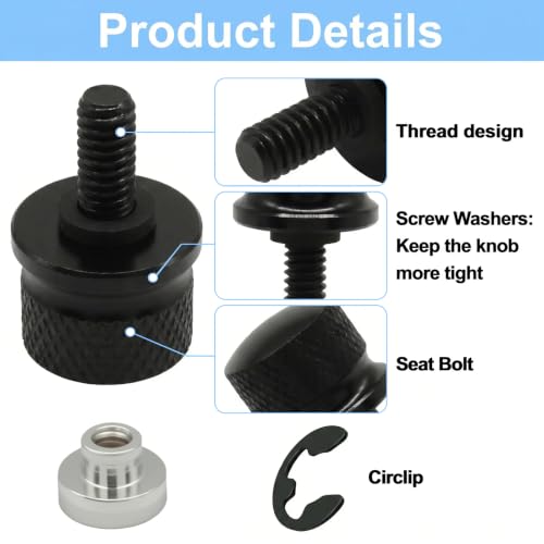 Jersvimc black seat bolt screw nut kit, 4-piece screw and bolt assortment set