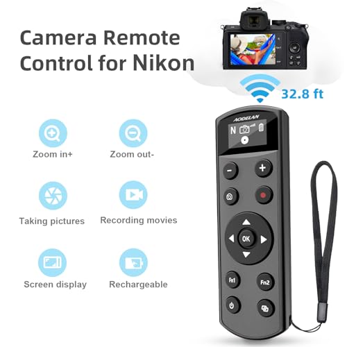 for Nikon Camera Wireless Remote Control, Rechargeable OLED Shutter Release OLED Remote for Nikon