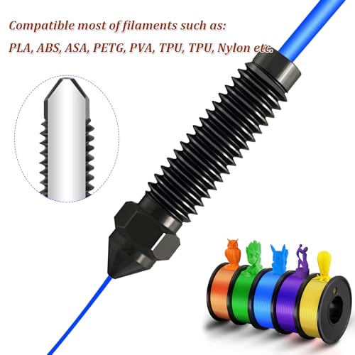 6 x Centauri carbon nozzles for Elegoo, 4 x 0.4 mm, 2 x 0.6 mm nozzle made of hardened steel, 3D printer extruder nozzle for Elegoo Centauri carbon