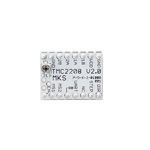 MKS TMC2208 V2.0 Stepper Motor Driver 5pcs, Ultra Silent, Compatible with MKS SGen L, SKR 1.3/1.4 Controller Boards, 24V, PCB, Aluminum, 0.8A, 3D Printer Motor Control