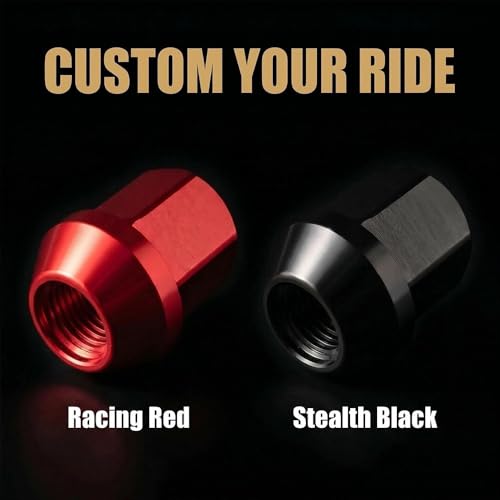 Viyukmiy M12x1.5 racing red aluminum alloy hex wheel lug nuts, 20-piece set
