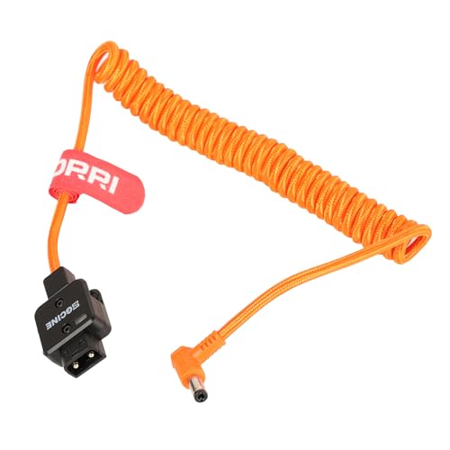 180°Rotatable Tap to 5.5 x 2.5mm DC Braided Power Coiled Cable for Amaran 60ds 60xs Atomos Ninja V Monitor,Feelworld Monitor, Hollyland Mars LED Lights dtap-2.5DC Coiled