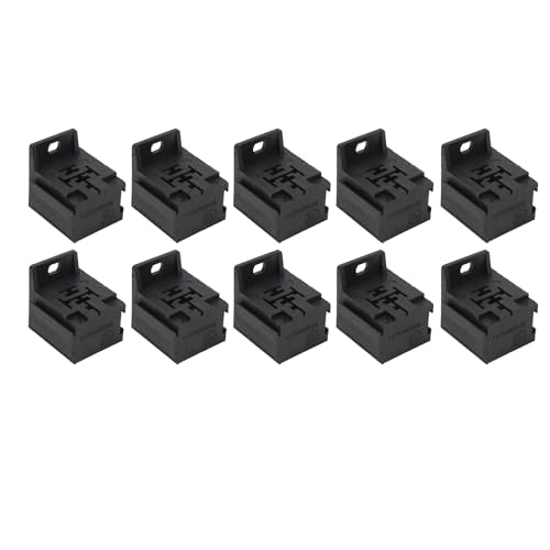 Relay Socket, 10 Pieces 5P 40A Relay Socket ABS with 50 Pieces Clamp ABS Relay Socket Easy Disassembly and for Car, Starter