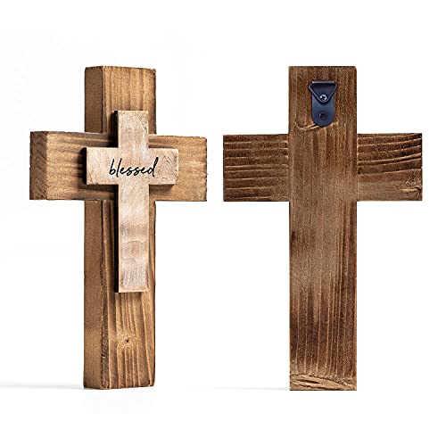 OKSQW Wall Wooden Christians Cross Spiritual Religious Cross Gifts Blessed