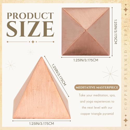 Lineshading Solid Copper Pyramid Purple Gold Giza Shaped for Meditation 1.25 Inch Meditation Pyramid for Balancing Reiki Chakras, Healing Body, Focused Recharging Positive Energy in Home Office