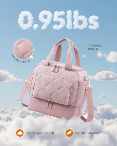 LOVEVOOK Insulated Lunch Bags for Women, Double Deck Adult Lunch Box, Quilted Puffer lunch Bag Women, Wide Opening, Durable & Reusable Large Lunch Cooler For Work Picnic Travel Meal Teacher