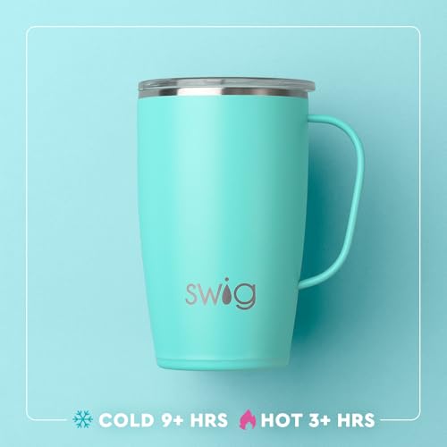Swig Life 18oz Insulated Travel Mug with Handle & Lid, Caliente 18 Ounces