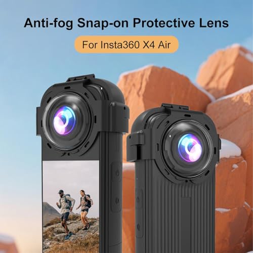 PULUZ X4 Air Premium Lens Guards, Compatible with Insta360 X4 Air Optical Tempered Glass Protective Snap-On Lens Cap, Case Cover Protection Action Camera Accessories Insta360 X4Air Snapon