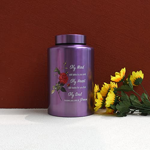 Up to 200 lbs Large Urns for Adult Human Cremation Urn Ashes Decorative Urn for Human Ashes with Rose Urn with Velvet Bag 200lbs rose urn