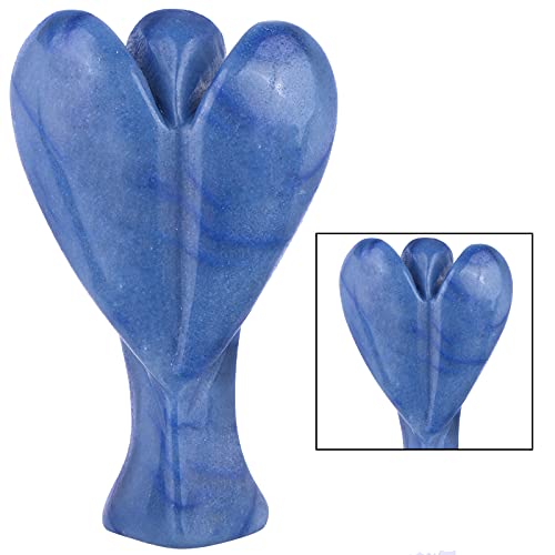mookaitedecor Blue Aventurine Crystal Angel Figurine for Protection Prayer
