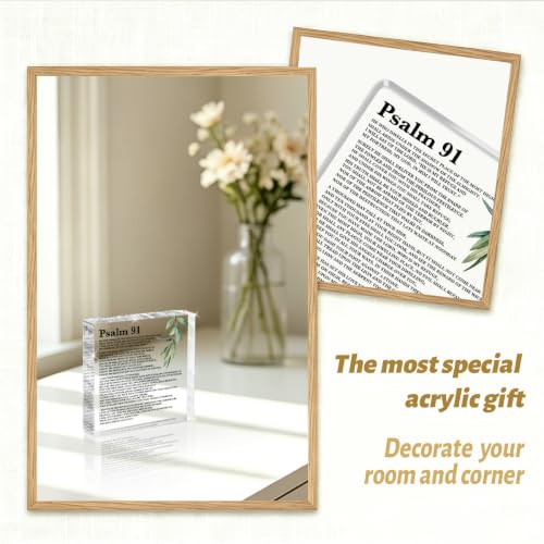 Psalm 91 Inspirational Bible Verse Office Desk Decor, Christian Home Decor Psalm 91