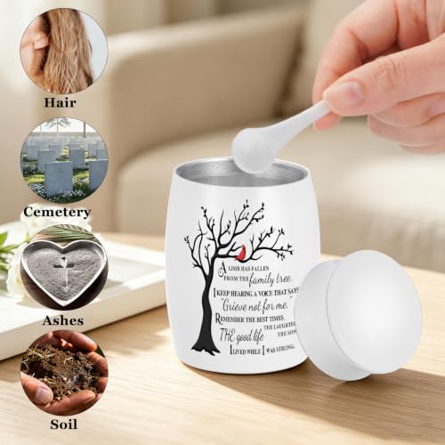 SOITIS 2.7" Aluminum Keepsake Mini Urns for Human Ashes Small Urn for Ashes Tree