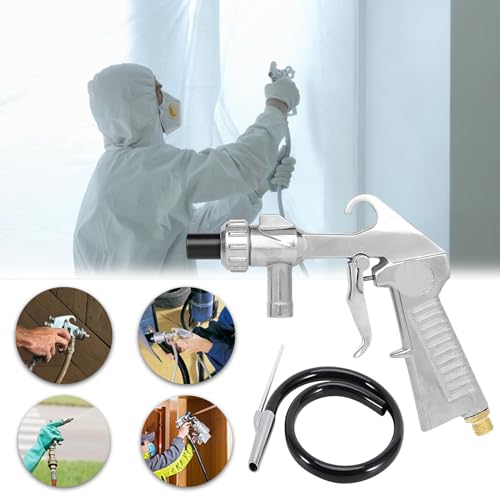 Sandblasting Gun Compressed Air Set, Sand Blasting Gun Kit with 1 m Rubber Hose, Sand Blaster with Nozzles of Various Calibres, for Sandblasting Device for Professional and DIY Projects