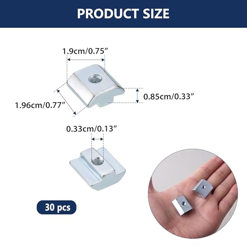 30 pack RiseDirectly M4 T-nuts for 4040 aluminum extrusion profile, 40 Series hardware