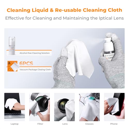 K&F CONCEPT 23-in-1 Lens Cleaning Kit for Pro Photographers, Multi-Scene