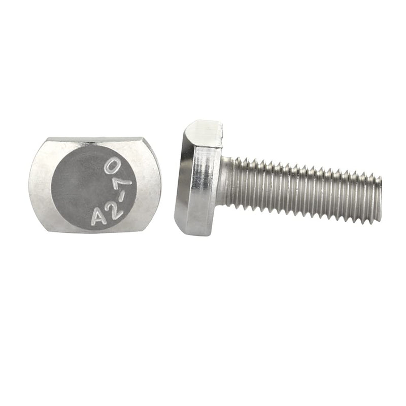 [Australia - AusPower] - M8 x 25mm T-Slot Drop-in Stud Sliding Bolts T Shape Screws, 304 Stainless Steel 18-8, Plain Finish, Fully Threaded, 10 PCS M8 x 25mm 