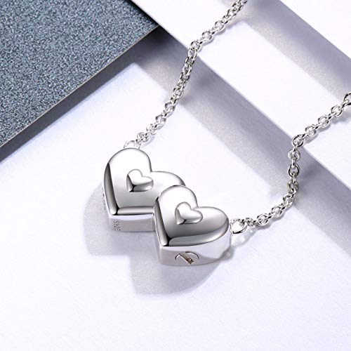Sterling Silver Urn Ash Necklace Holds Two Cremation Jewelry for Women