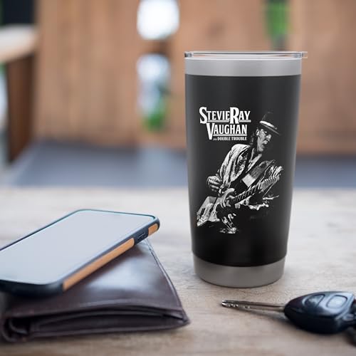 Stevie Ray Vaughan and Double Trouble Image Stainless Steel Insulated Tumbler Black 20 Ounces
