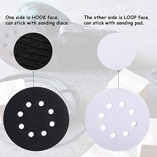 Ysglory 5-inch 8-hole foam sanding pads, 10-pack sanding disc backing pads for orbital sander
