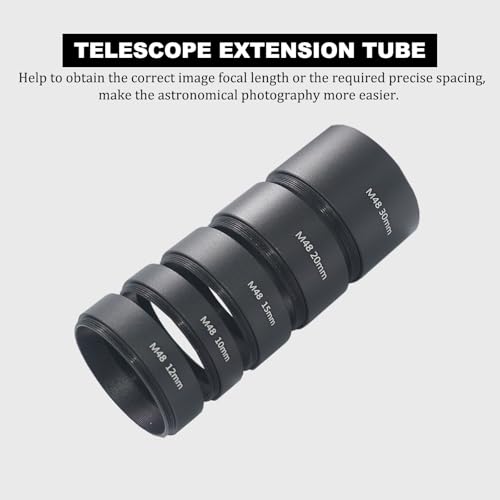8PCS M48x0.75 Telescope Extension Tube Set,M48 Extension Tube Kit Length 3mm 5mm 7mm 10mm 12mm 15mm 20mm 30mm Extending for Astronomical Telescope Photography