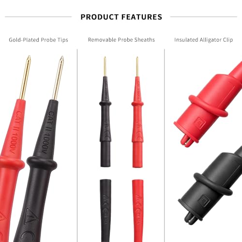 oiuebxe replacement silicone test lead kit for Fieldpiece ATLK7 clamp meters with test probes and leads