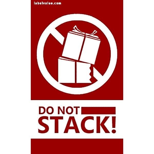 Do Not Stack Labels – 3" x 5", Red, Semi-Gloss, Permanent Adhesive, Warning Labels – Pallet, Carton & Packaging Use – 500 Labels per Roll | LabelValue