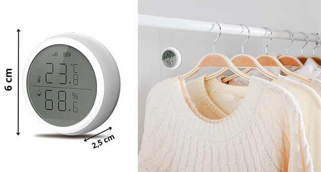 [Australia - AusPower] - Sone Smart One Zigbee Temperature Sensor with Display - Temperature & Humidity Sensor Zigbee 3.0 - LCD Thermometer & Hygrometer - Compatible with TUYA/Smart Life - with Alarm & XLSX Export 